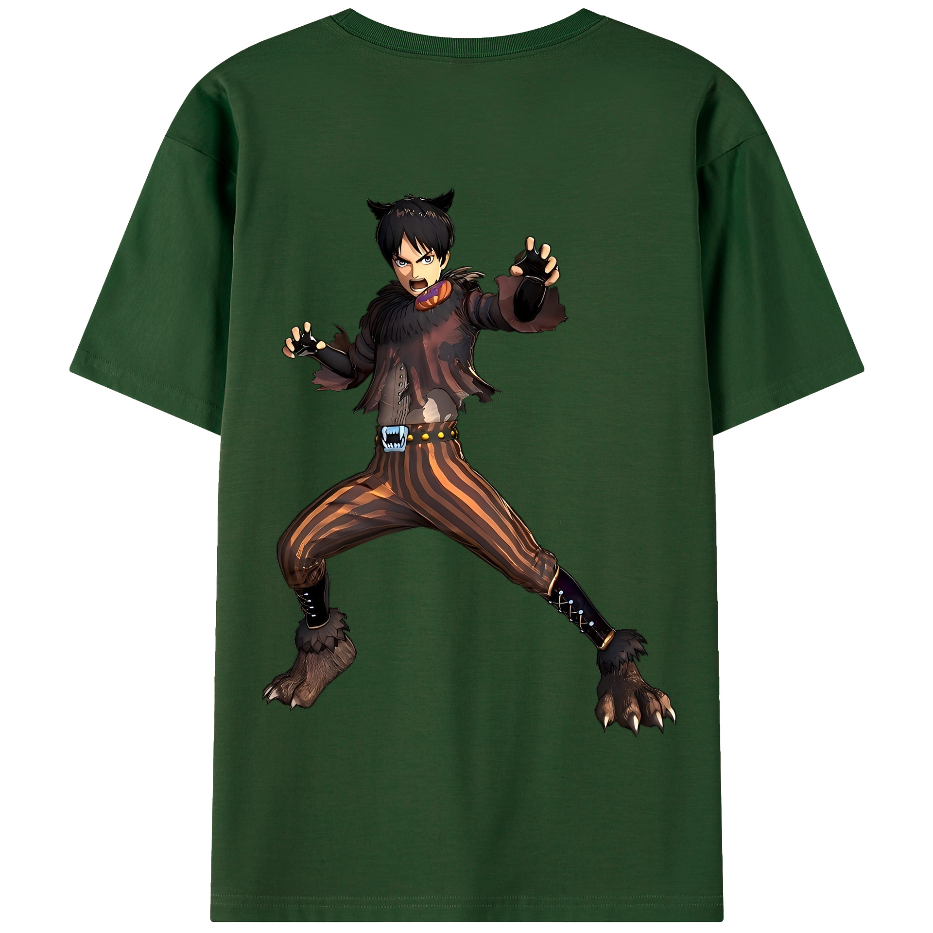 （画像用） 進撃の巨人 エレン･イェーガー Attack on Titan Eren Jäger 綿100％半袖Tシャツ（背面プリント）